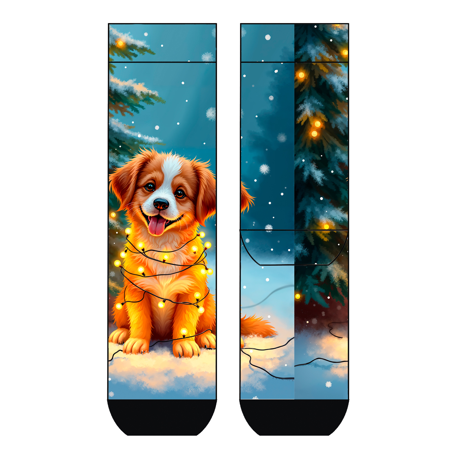 Damen Socken Puppy with lights COOL7 rund bedruckt