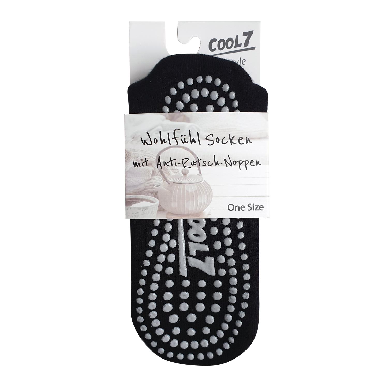 Wohlfühlsocken mit Anti-Rutsch-Noppen Kurzsocke Innenfrottee