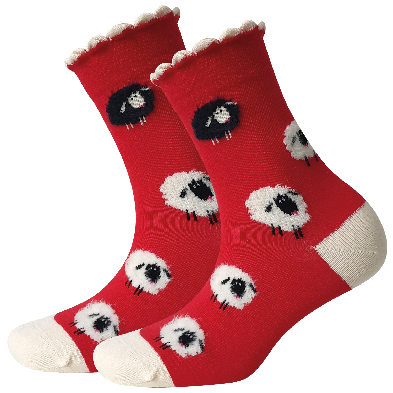 Damen Socken Fluffy Sheeps 2er Pack