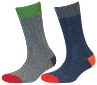 Damen und Herren Socken Colorful Wooly 2er Pack