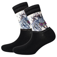 Damen Socken Strass Zebra COOL7