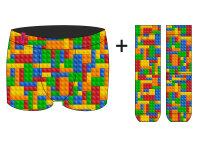 Herren Boxer + Socken Set Blocks in Geschenkverpackung COOL7