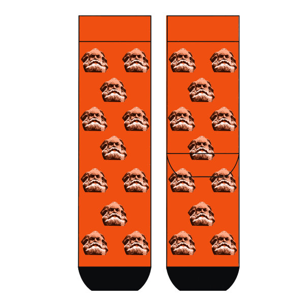 Damen Socken Karl Marx Orange COOL7 rund bedruckt