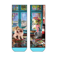 Damen Sneaker Kittens and sea view COOL7 rund bedruckt