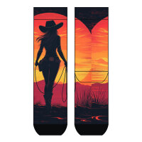 Damen Socken Cowgirl at sunset COOL7 rund bedruckt
