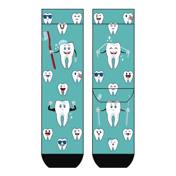 Damen Socken Dental Care COOL7 rund bedruckt