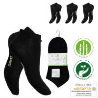 Damen Sneaker Bambus mit Komfortbund 3er Pack schwarz