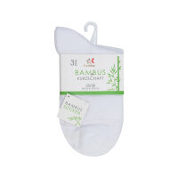 Damen Kurzschaftsocken Bambus mit Komfortbund 3er Pack weiß