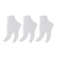 Damen Kurzschaftsocken Bambus mit Komfortbund 3er Pack weiß
