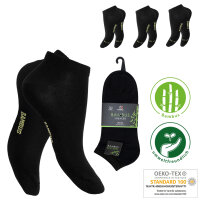 Herren Sneaker Bambus mit Komfortbund 3er Pack schwarz