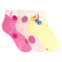 Damen Kurzsocken Cocktails 3er Pack