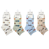 Damen Fashion Socks Kurzschaft Wiener Dog 36-41